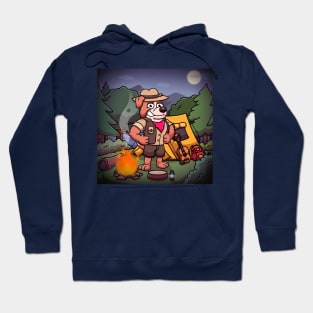 Cartoon Boxer Dog Ranger On Mysterious Campsite Hoodie